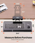 Top view of Ergonomic Under Desk Keyboard Tray With Sliding Platform And Built In Wrist Rest Storage Drawer And Easy Glide Mount