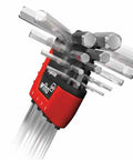 ErgoStar Ball End Hex L Keys Set 9 Piece For Precision Work In Tight Spots with durable holder, chrome satin finish.