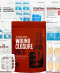 4 Pack Zip Stitch Wound Closure Devices For Quick Suture Free Repair Of Cuts And Lacerations with adhesive bandages and wipes