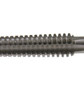 Close-up of the Go-To High Speed Steel Tap for Threads Left Hand One Half Inch 10 TPI Manual Tapping Tool grooves and teeth