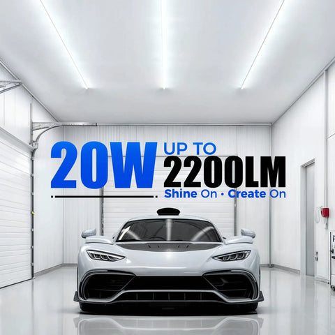 Six Pack Led T5 Integrated Shop Light 4ft 2200 Lumens 6500K Crazy Bright White Corded Fixture With On Off Switch ETL Listed For Ceiling Under Cabinet Garage Workbench