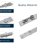 Heavy Duty Pivot Door Hinge System With 360 Degree Rotation For Bookcases And Hidden Doors Stainless Steel 150kg Capacity