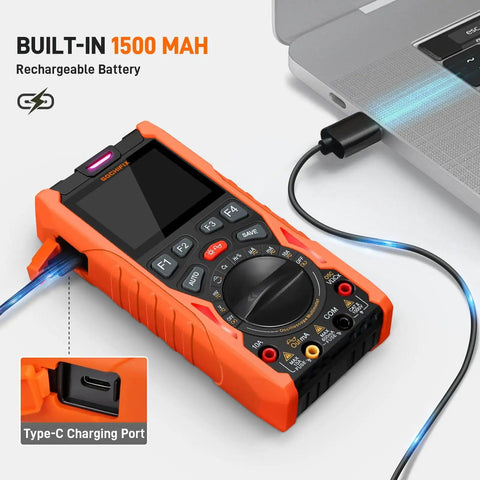 Handheld 3 In 1 Oscilloscope Multimeter And Waveform Generator With 12MHz Bandwidth 50MSaPerS Sampling USB Lab Scope Kit charging
