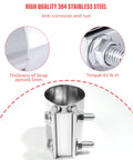 High-quality stainless steel exhaust clamp showing strap thickness and torque specifications for Beefy Universal Stainless Steel Exhaust Clamp 2.0 To 4.0 Inch Butt Joint Band Heavy Duty Reusable Pipe Clamp For Exhaust Systems Rustproof Corrosion Resistant Fits 3 Inch Outlet