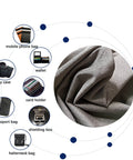 Silver Fiber Shielding Fabric For EMF Radiation Protection In Clothes Sheets And Curtains, close-up with accessory use suggestions.