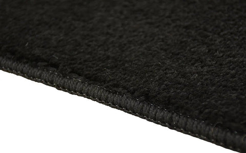 Close-up of Indoor Stair Treads 7 Inch By 24 Inch Set Of 13 Black Machine Washable Slip Resistant Carpet Treads With Non Slip Rubber Backing