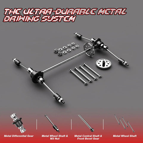 All Terrain 1:18 RC Truck With 40 KPH High Speed 4WD Off Road Electric Vehicle Dual Rechargeable Batteries 2.4GHz parts display