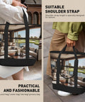Golf Yacht Club Inspired Travel Tote Bag for Women with interior room print, black straps, suitable for work and shopping.