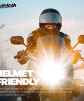 Motorcyclist wearing Go To Balaclava Ski Mask Neck Gaiter For Men And Women Open Or Closed Face Shield With UV Protection