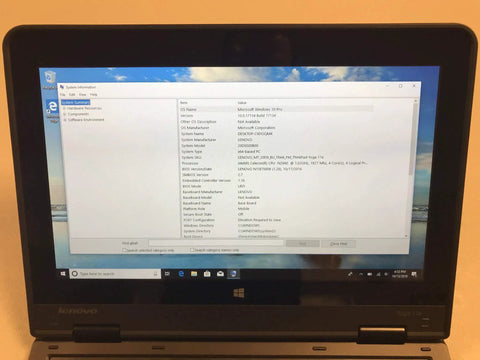 Slick Compact Business Laptop Packing A Snappy Intel N2940 Quad Core Processor And Smooth Multitasking Speeds On A Fresh 11 Point 6 Inch Anti Glare Screen with system information displayed.