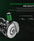 Suspension system with brake disc and spring showcasing durability and engineering quality features.