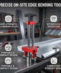 Aluminum Alloy Sheet Metal Roller Single Station Bender displaying features for roofing projects in a workshop setting.