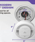 Premium Smoke And Carbon Monoxide Detector Hardwired With Aa Battery Backup 3 Pack featuring 5 inch modern design and size details.