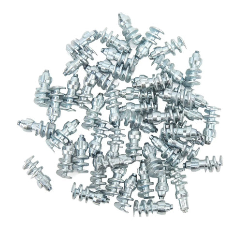 Built Tough 50 Pcs Tungsten Steel Screw Tire Studs And Heavy Duty Winter Snow Spikes on a white background.
