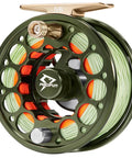 Preloaded Sword Fly Fishing Reel With Line CNC Machined Aluminum Alloy Construction Lightweight And Corrosion Resistant 5/6Wt Olive Green