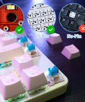 Blue 3 Pin Clicky Mechanical Keyboard Switches Set, 50 Pcs With Switch Puller, Waterproof, Easy Replacement for Gaming Keyboards, Durable Acrylic Zinc Alloy and Precision Steel Build for Smooth Tactile Feedback showing 3-pin and 5-pin PCB fit