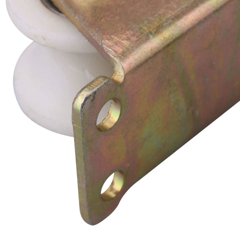 Nylon U Type Groove Fixed Caster Wheel Top Plate Rail Pulley 1.2 Inch With 4 Screws And 4 Nuts For Triangular Iron Frames Heavy Duty Load Support Easy Install Smooth Rolling Durable Wheel Kit, close-up