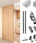 Trackless Sliding Door Kit With Soft Close For Wooden Doors Concealed Top Rail System For Closet Doors Ghost Barn Door Hardware