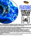 Lithium Complex Grease Multipurpose Lubricant NLGI 2 EP High Temperature Blue 360 G Can For Automotive Construction Industry Gear Wheel Bearings Axles Ball Joints Keeps Your Machines Rolling Smoothly
