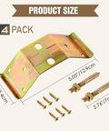 Heavy Duty Iron Corner Braces For Table Legs Bring Serious Stability And End That Nasty Wobble Problem Forever On Dining Tables Or Wooden Desks Kerf Mount Hardware Is Made To Perform Tough 4 pack including measurements.