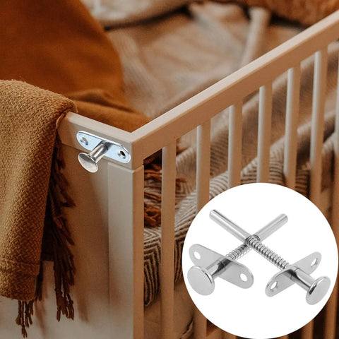 Heavy Duty Stainless Steel Spring Plunger Latch Lock 2 Pack With Rust Proof Finish Built Tough As Nails For Toolbox Gates And Workshop Doors Cabinet Hardware on a crib.