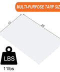 Diagram showing Heavy Duty Tarp 10x20 Ft Tarpaulin dimensions with weight 11 lbs.