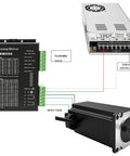 Three Axis CNC Controller Kit With Nema 23 57mm Stepper Motors 2Nm 285 OZ In Each 2 Phase 3A DM556 Driver 350W Power Supply setup