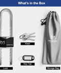 Built Tough Double Door Barricade Lock For French Doors All Metal U Shaped Security Bar With Keyed Lock Prevents Kick Ins And Handle Tampering For Doors With Double Knobs Or Levers, including lock, keys, key tab, and storage bag in the box