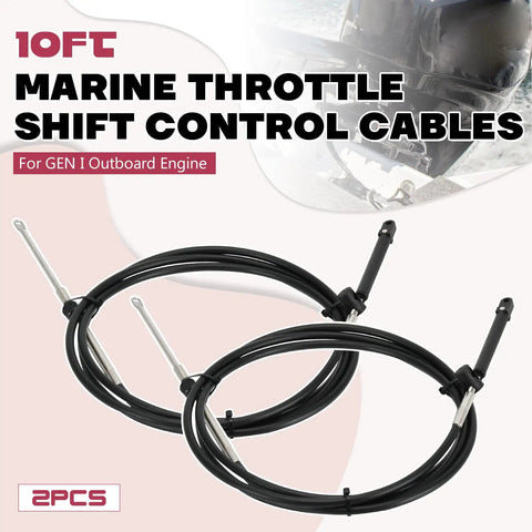 Ten Foot Boat Throttle And Shift Cables Replacement Set For Mercury MerCruiser Force Outboard Engines 1993 On US Marine
