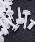 Top Shelf 50 Pcs Car Door Trim Panel Retainer Clips Nylon Bumper Fastener Rivets in white, ideal for GMC C1500 C2500 Cadillac Escalade.
