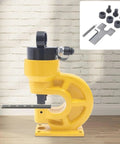 Heavy Duty Ch-60 Hydraulic Crimping Tool with tungsten dies, used for stamping flat copper busbars in industrial settings.
