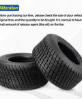 Set Of 2 Tubeless Lawn Mower Tires 16x6.50-8 For Tractor Riding Mowers With Turf S Pattern, 4 Ply, 620 Lbs At 28 PSI, Durable Rubber