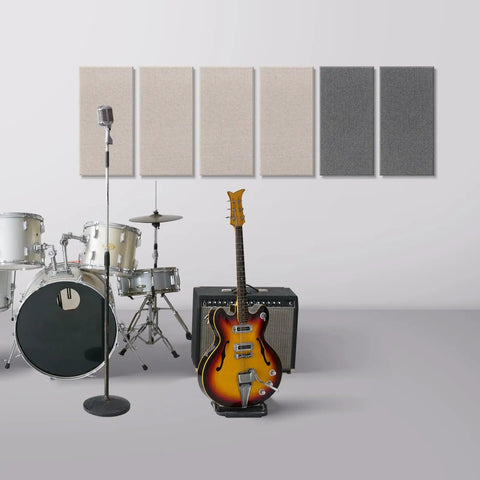4 Pack Acoustic Panels 2 Inches Thick 23.6 By 11.8 Inches Fiberglass Sound Absorbing Panels For Studio Office Home Theater Charcoal Grey NRC 0.95