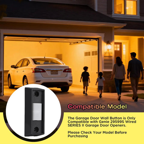 Replacement Wall Mount Garage Door Button With LED Light For 1995 To Current 29599S Wired Series II Wall Consoles in garage