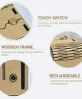 Details of the 3D Wooden Puzzle Night Light For Adults And Teens, Dope DIY Craft Kit With Touch Light, USB rechargeable