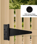 10 Inch Heavy Duty Gate Hinges For Wooden Fences Shed Doors And Outdoor Barns In Black Durable Iron T Strap with Rust Resistant Coating