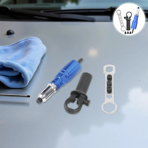Electric Rivet Nut Tool Adapter Kit With Aluminum Alloy Converter Head And Plastic Case for Metalwork