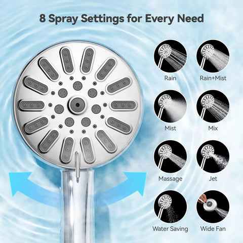 Silver High Pressure Rain Shower Head Combo With Magnetic Handheld And Smooth Quick Snap Mount For Modern Bathrooms Dropping Zero Fuss Setup And Tough Magnetic Lock For Serious Wash Time Comfort