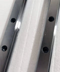 Two Pack Linear Guide Rail With Four Sliders For Ultra Smooth CNC And 3D Printer Motion Built To Last Rock Solid Precision 300 To 1500mm Length Ideal For Rail Motion Systems And Engraving Machines, stainless steel close-up