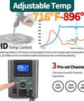 High Power 110W Desoldering Station With ESD Safe Build, Temperature Control, Adjustable 716 To 896 F, PID Control interface