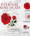 Romantic Gift Set For Wife With Crystal Preserved Rose And Heart Necklace Engraved I Love You Forever In A Laser Engraved Wooden Keepsake Box For Anniversary Or Birthday Elegant Gift Box Set From Hubby To Surprise Her And Create Lasting Memories, glacier design heart with real preserved rose in an icy texture, 3.2 x 3 inches