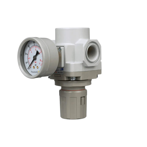 Compressed Air Pressure Regulator With Three Quarter Inch NPT Connection, Gauge And Bracket, 0-150 PSI Output, 180 SCFM At 90 PSI, Max 250 PSI, Includes 0-160 PSI Gauge, Shop Friendly Pro Grade Heavy Duty Regulator, 1 Year Warranty, Made In Korea