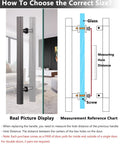 Matte Black Stainless Steel Door Handles And Pulls For Sliding Glass Doors And Barn Doors measurement guide with illustration