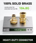 Heavy Duty Brass Garden Hose Quick Connectors Three Quarter Inch GHT Universal Leak Proof Fittings on scale