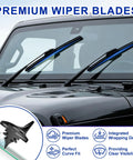 Premium 26 And 16 Inch Front Windshield Wiper Blades 2 Pack on vehicle windshield providing streak-free clarity.