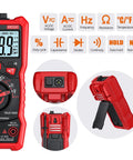 All-In-One TRMS Digital Multimeter 6000 Counts Auto Range With NCV Detector showing features like voltage, current, and resistance.