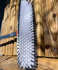 Front view of Mean 2 In 1 Deck Scrub Brush With Long Handle Heavy Duty Floor Cleaner Scrubber With Stiff Bristles And Built In Squeegee