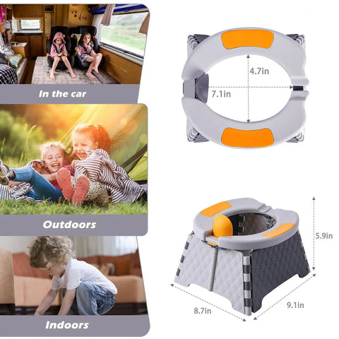 Lightweight Toddler Travel Potty Portable Foldable Toilet Training Seat For Kiddos On The Go Compact Collapsible Child Potty Chair With Carry Bag No Hassle Travel Essential For Family Road Trips