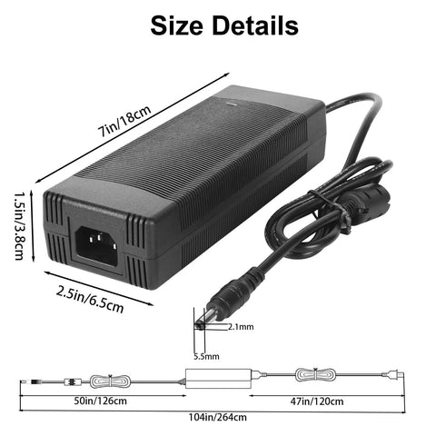 24V 8A Power Supply For Automotive Use From 100V To 240V AC To 24V DC 192W Output With 5.5mm 2.1mm Or 2.5mm DC Jack Connector