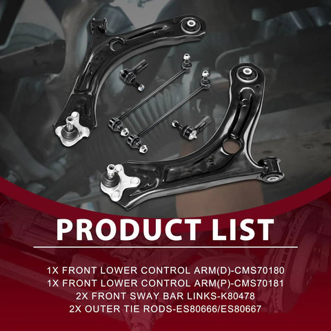 Premium Frenzybro Front Lower Control Arm Kit With Ball Joints Sway Bar Links And Tie Rods For Dodge Ram Fits OE Numbers 561407151A RK643211 Smooth Ride Upgrade, product list